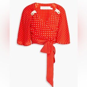 Zimmermann Red Polka Dot Blouse